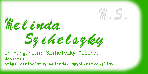 melinda szihelszky business card